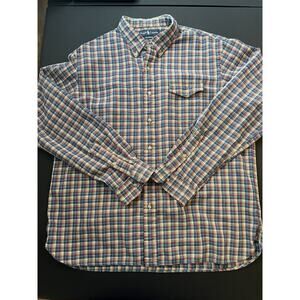Ralph Lauren Size XL Mens Red Blue Yellow Plaid Custom Fit Button Up Shirt